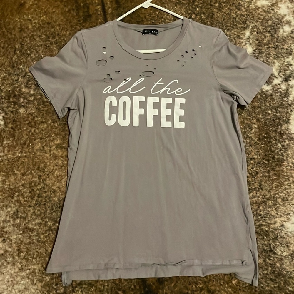 All The Coffee. distressed tee